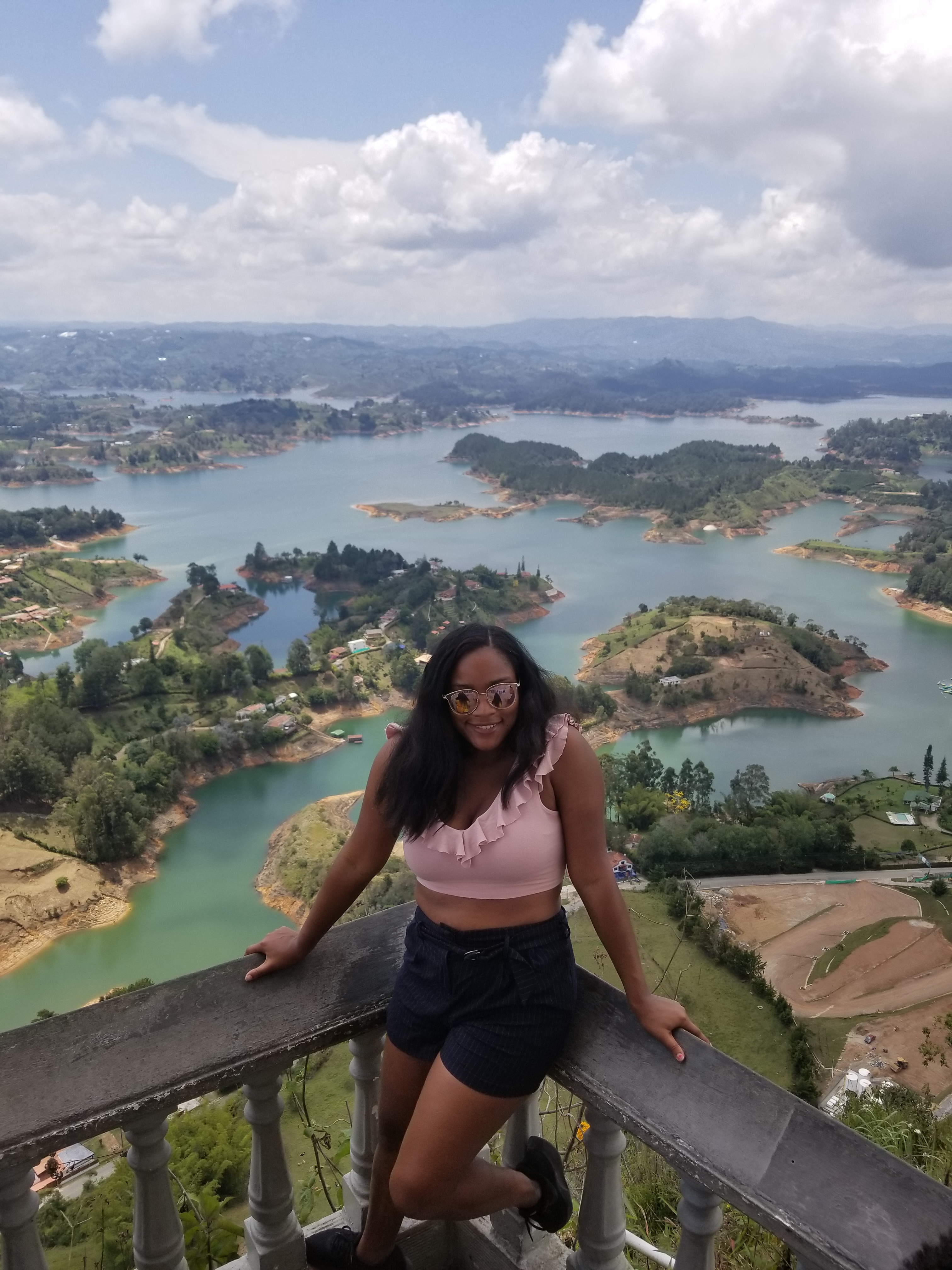 A view from the top of El Penol in Guatape, Colombia.
